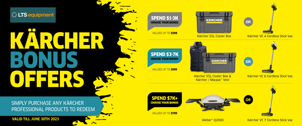 Kärcher bonus offers for industrial cleaning equipment Victoria & NSW.